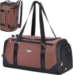 HONYMUM Travel Duffle Bag (50L) for Men,Medium Sports Gym Bag with Shoe Compartment &Wet Pocket,Weekend Overnight Bags Waterproof Carry on Duffel Bag Backpack for Mens Traveling,Black